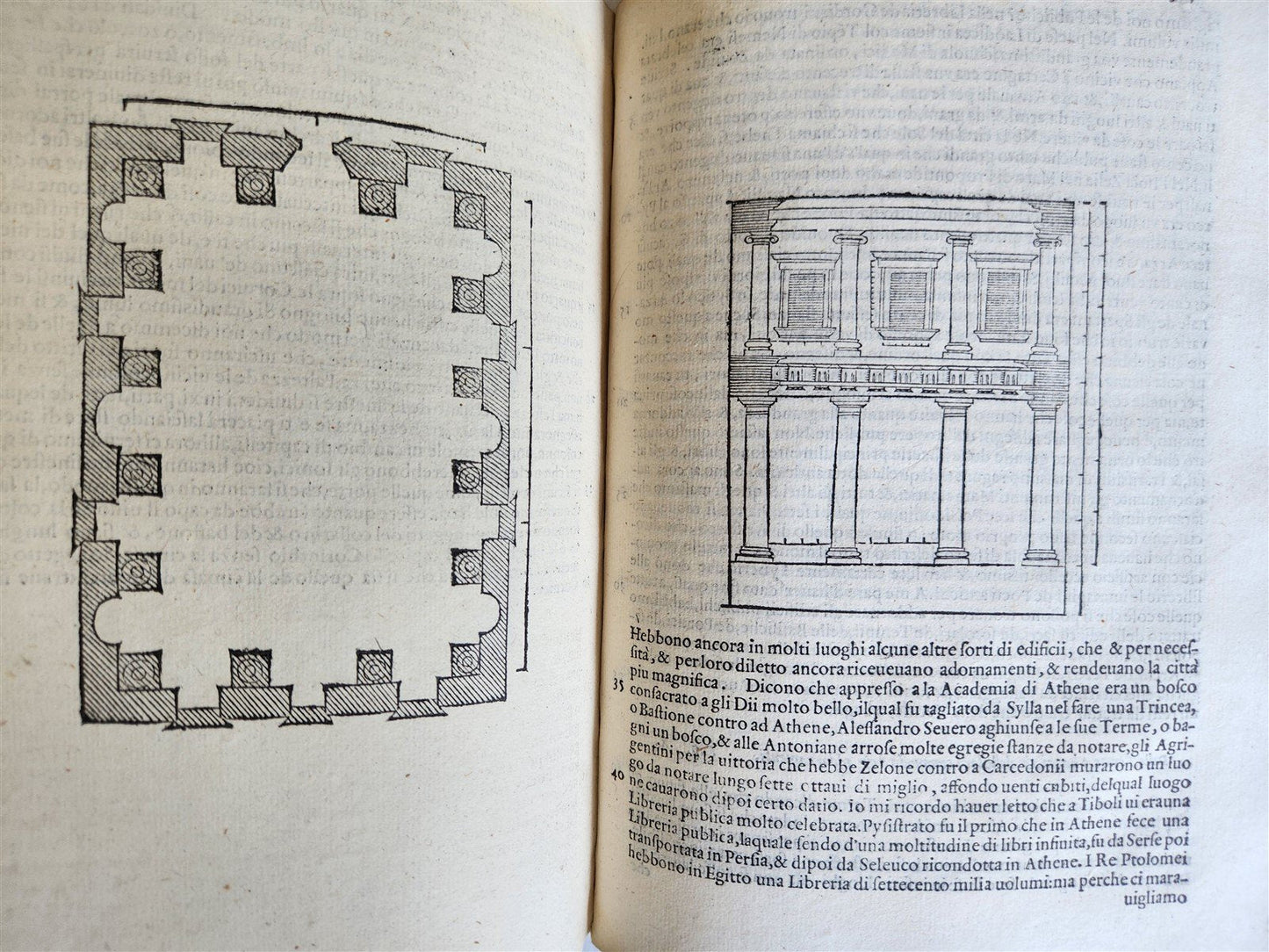 1565 L'Architettura Tradotta in lingua Fiorentina da Bartoli antique ILLUSTRATED