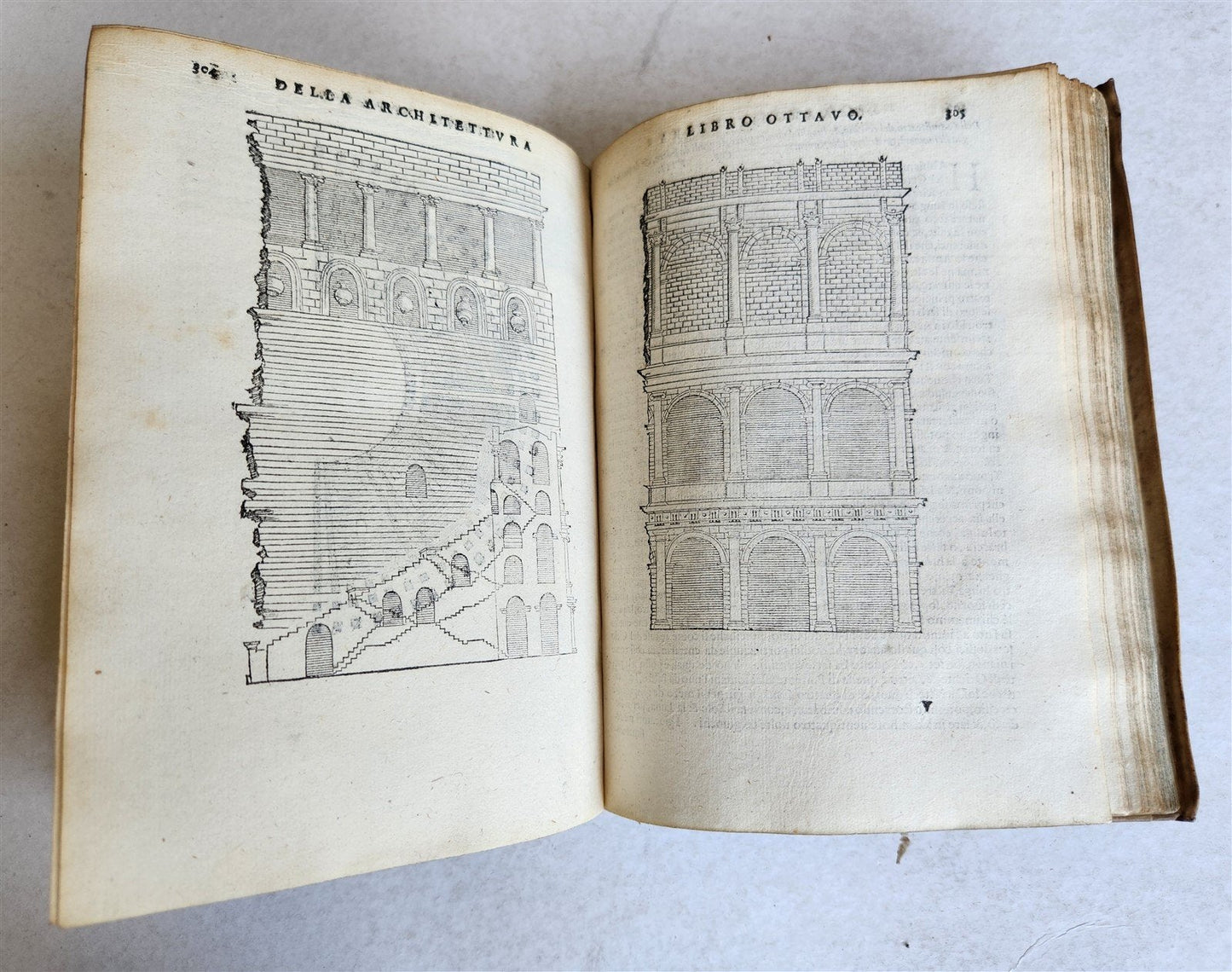 1565 L'Architettura Tradotta in lingua Fiorentina da Bartoli antique ILLUSTRATED