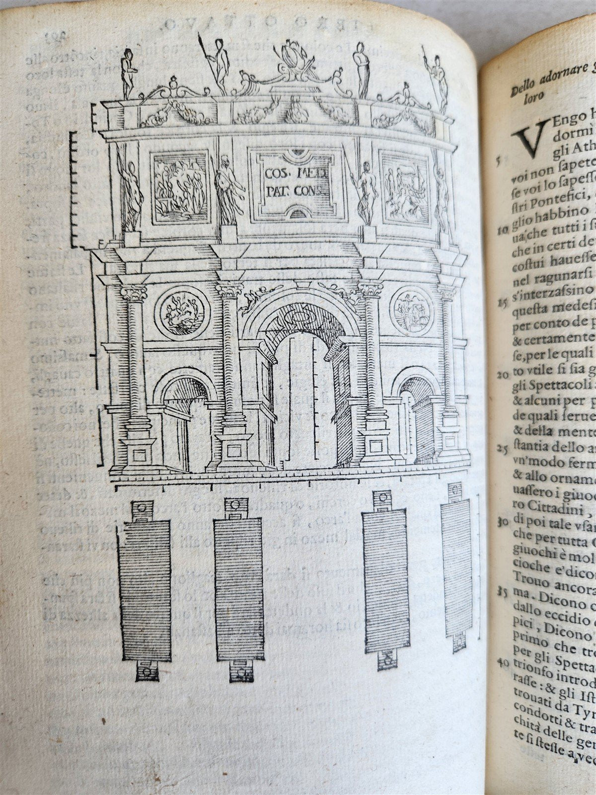 1565 L'Architettura Tradotta in lingua Fiorentina da Bartoli antique ILLUSTRATED