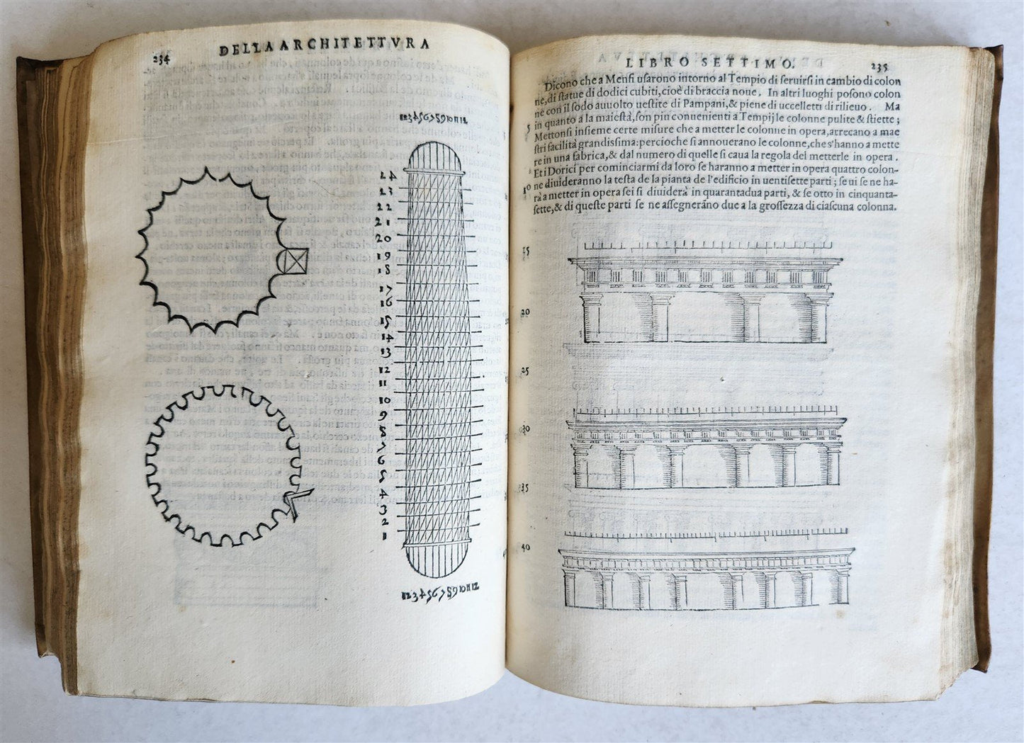 1565 L'Architettura Tradotta in lingua Fiorentina da Bartoli antique ILLUSTRATED