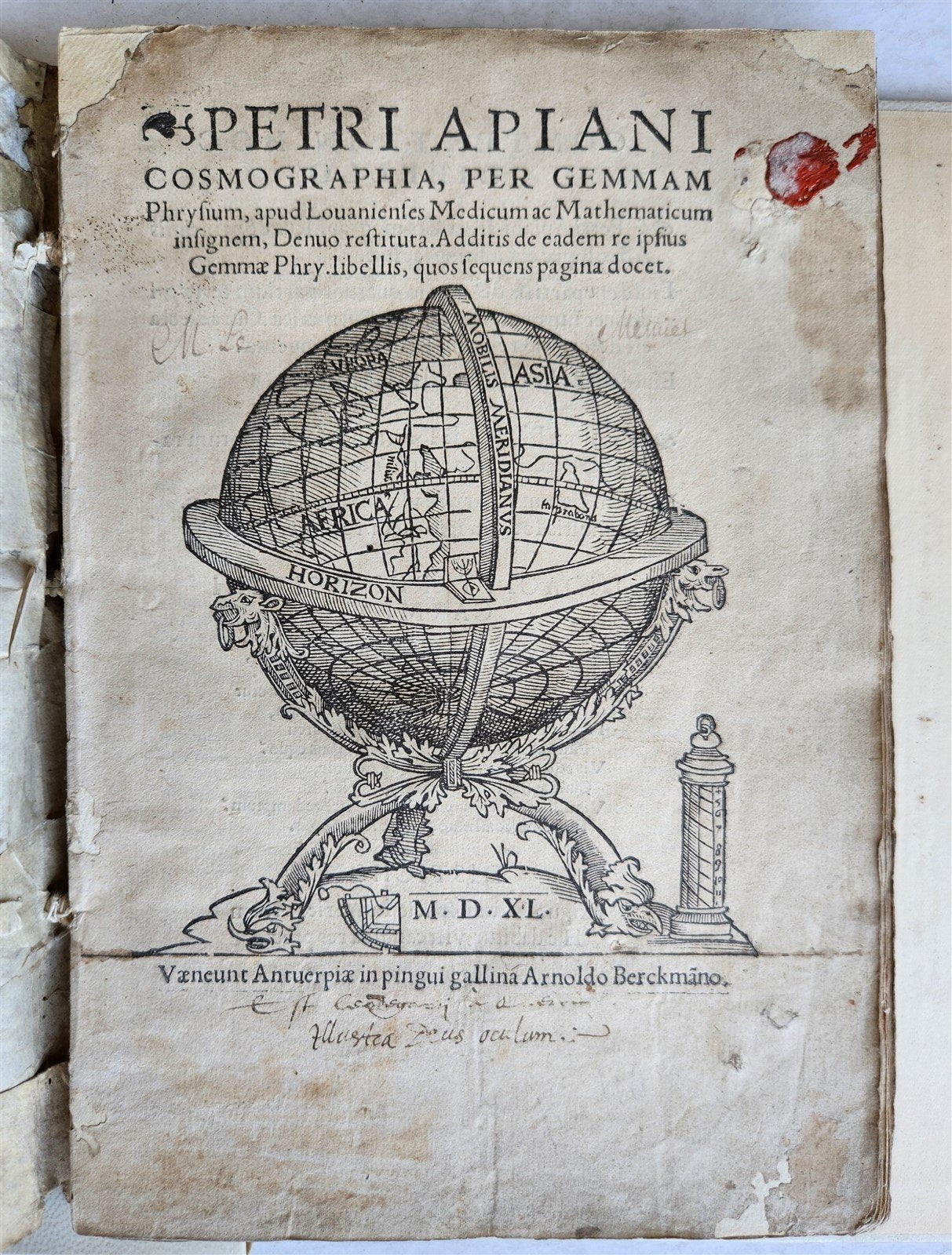 1540 COSMOGRAPHIA by APIANUS antique ILLUSTRATED 5 VOLVELLES WOODCUTS astronomy