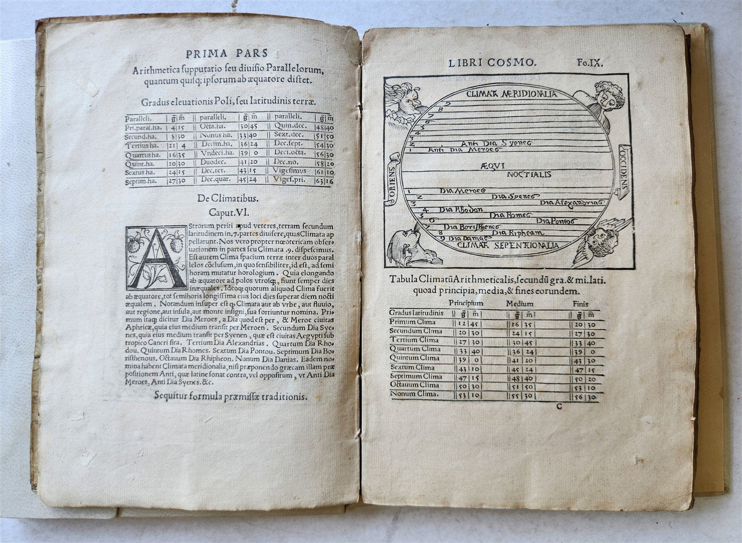 1540 COSMOGRAPHIA by APIANUS antique ILLUSTRATED 5 VOLVELLES WOODCUTS astronomy