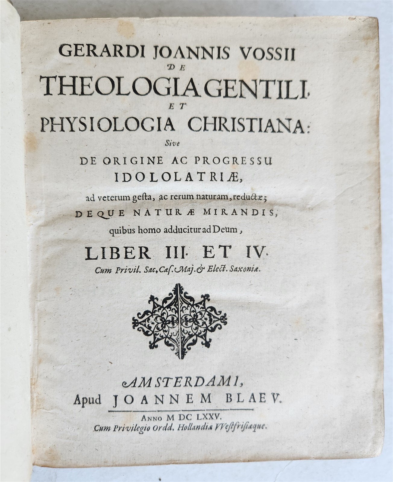 1641-1675 IDOLOLATRIAE by VOSSIUS antique 2 VELLUM BOUND VOLUMES Blaeu Press