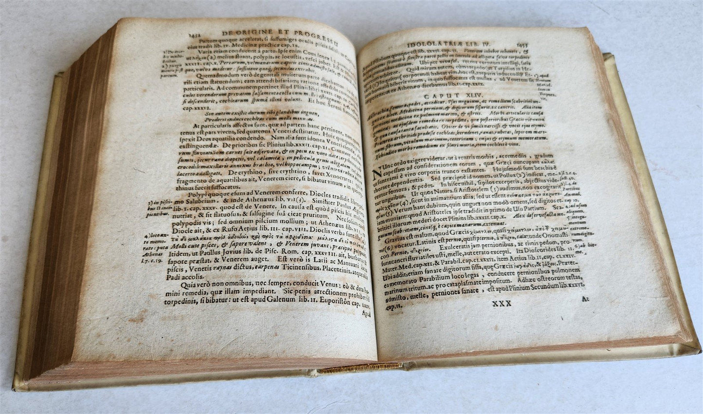 1641-1675 IDOLOLATRIAE by VOSSIUS antique 2 VELLUM BOUND VOLUMES Blaeu Press