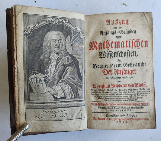 1752 PRINCIPLES of ALL MATHEMATICAL SCIENCES antique ILLUSTRATED w/ 44 PLATES