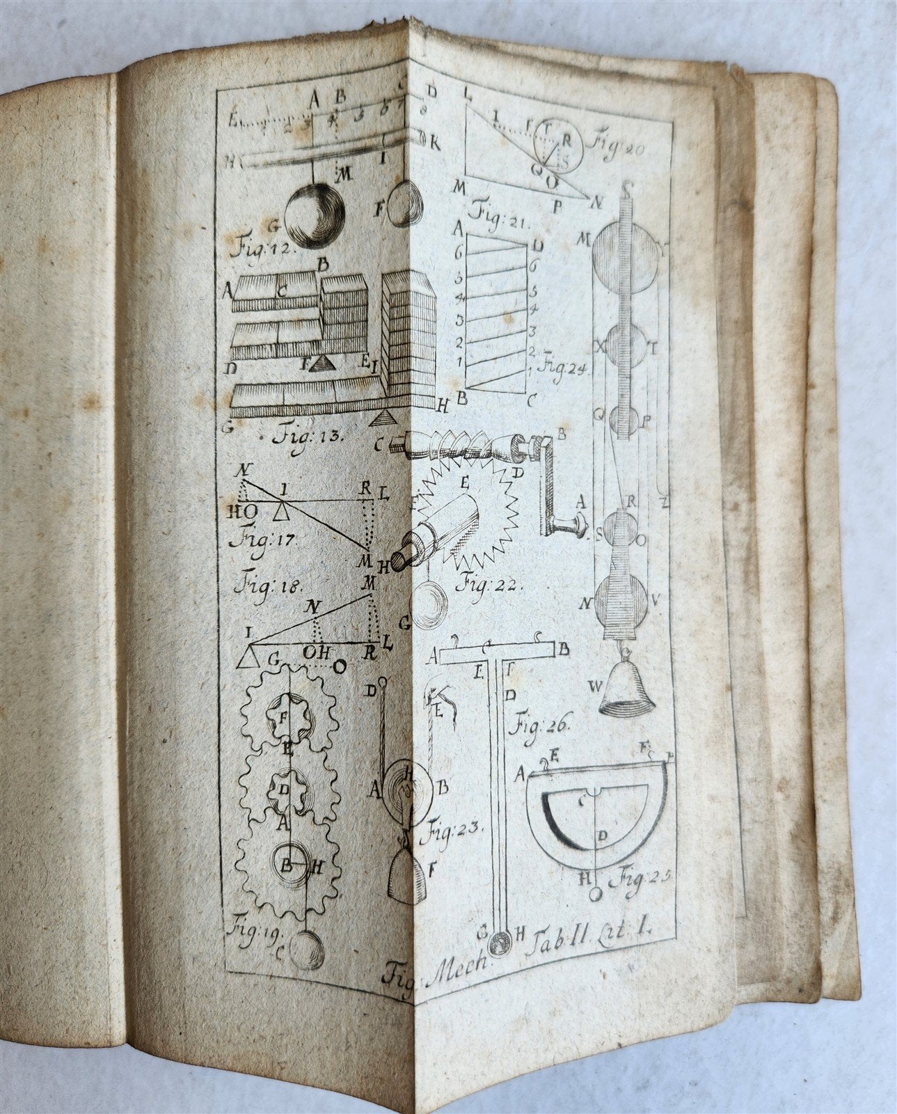 1752 PRINCIPLES of ALL MATHEMATICAL SCIENCES antique ILLUSTRATED w/ 44 PLATES