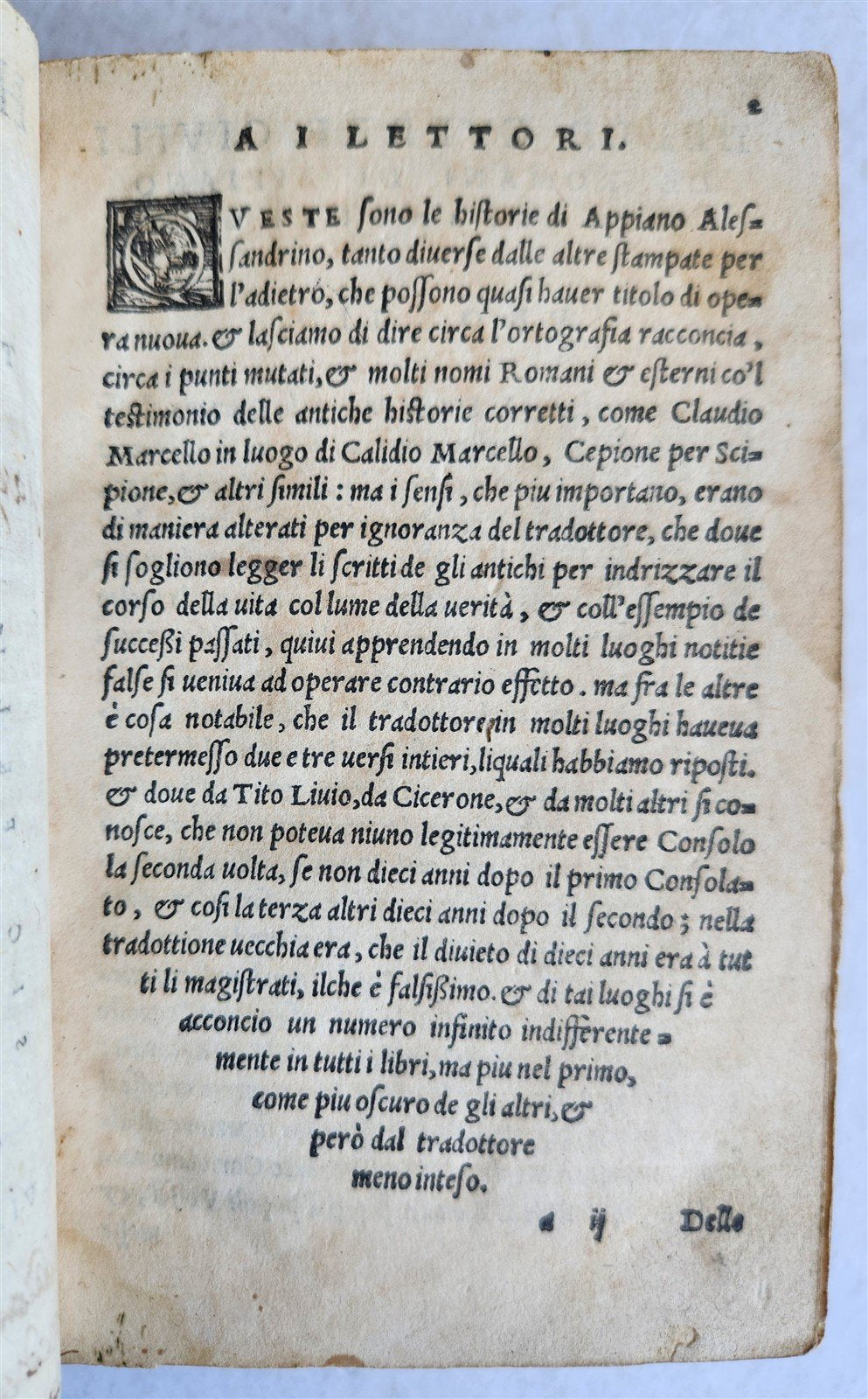1555 ROMAN HISTORY by APPIAN antique Historia delle guerre esterne de romani