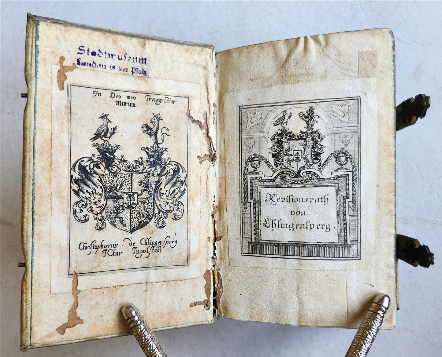1709 LIFE of CAROLI KING of SPAIN & INDIES antique PIGSKIN BOUND ILLUSTRATED v.4