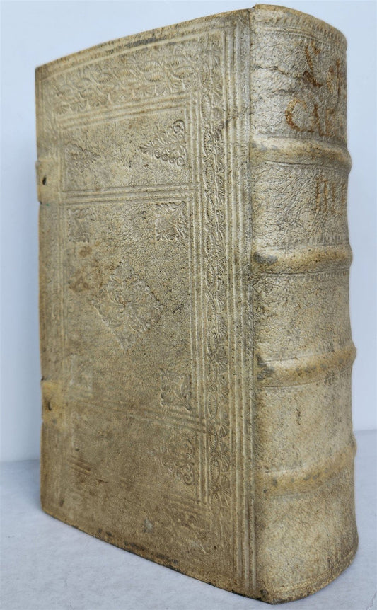 1708 LIFE of CAROLI KING of SPAIN & INDIES antique PIGSKIN BOUND ILLUSTRATED v.1