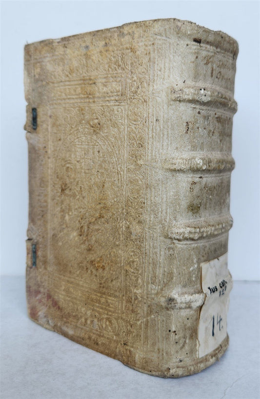 1609-1622 CANON LAW BOOK antique PIGSKIN BINDING Singulares Iuris Canonici
