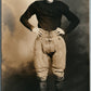 FOOTBALL PLAYER ANTIQUE REAL PHOTO POSTCARD RPPC