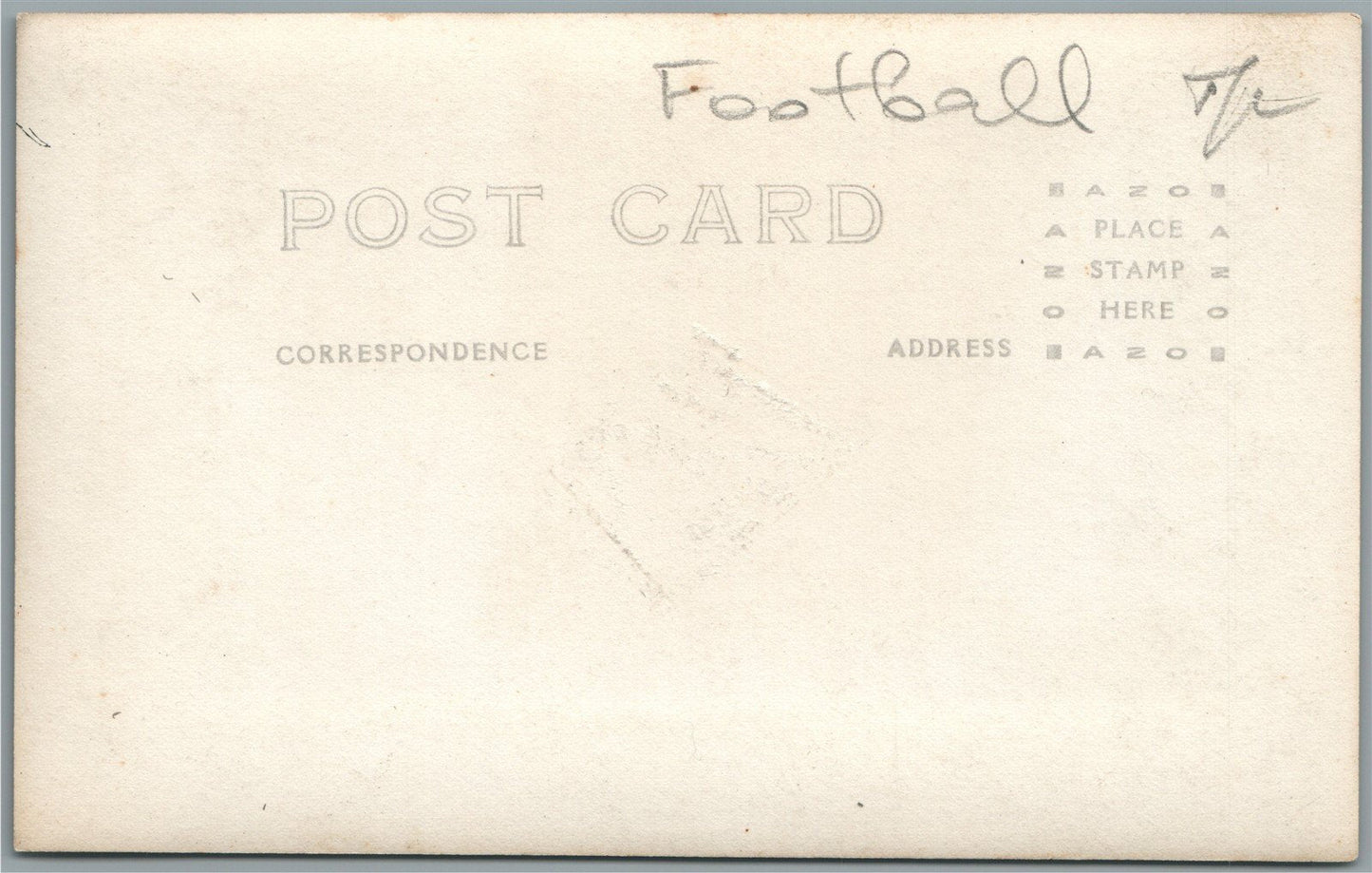 FOOTBALL PLAYER ANTIQUE REAL PHOTO POSTCARD RPPC