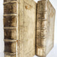 1717 VIRGIL OPERA 2 VOLUMES antique BLIND-STAMPED VELLUM BINDING illustrated