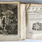 1717 VIRGIL OPERA 2 VOLUMES antique BLIND-STAMPED VELLUM BINDING illustrated