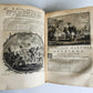 1717 VIRGIL OPERA 2 VOLUMES antique BLIND-STAMPED VELLUM BINDING illustrated