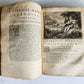 1717 VIRGIL OPERA 2 VOLUMES antique BLIND-STAMPED VELLUM BINDING illustrated