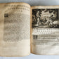 1717 VIRGIL OPERA 2 VOLUMES antique BLIND-STAMPED VELLUM BINDING illustrated