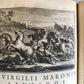 1717 VIRGIL OPERA 2 VOLUMES antique BLIND-STAMPED VELLUM BINDING illustrated
