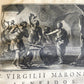 1717 VIRGIL OPERA 2 VOLUMES antique BLIND-STAMPED VELLUM BINDING illustrated