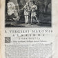1717 VIRGIL OPERA 2 VOLUMES antique BLIND-STAMPED VELLUM BINDING illustrated