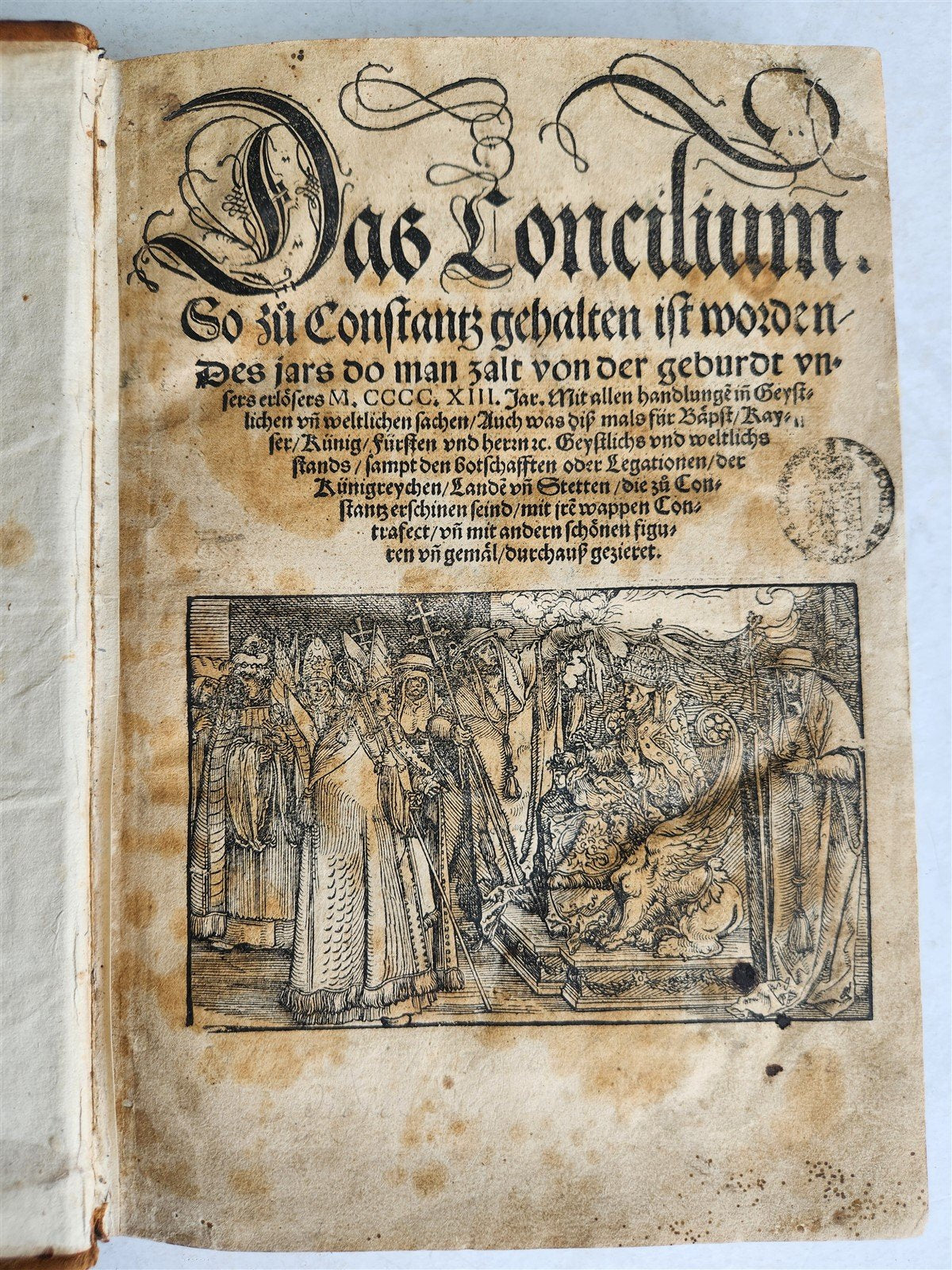1536 COUNCIL OF CONSTANCE CHRONICLES Ulrich von Richenthal antique ILLUSTRATED