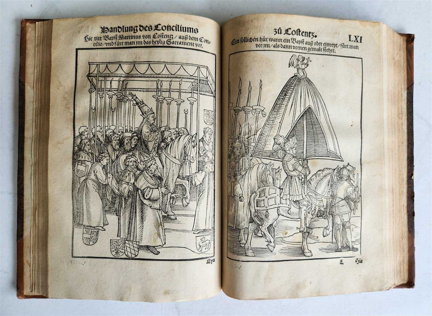 1536 COUNCIL OF CONSTANCE CHRONICLES Ulrich von Richenthal antique ILLUSTRATED