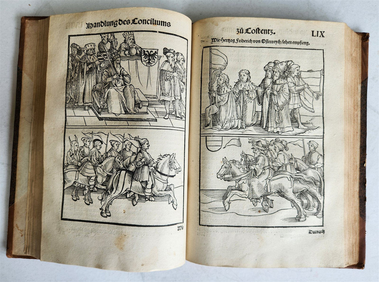 1536 COUNCIL OF CONSTANCE CHRONICLES Ulrich von Richenthal antique ILLUSTRATED