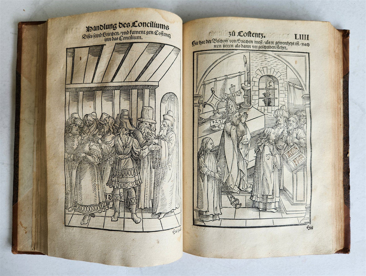 1536 COUNCIL OF CONSTANCE CHRONICLES Ulrich von Richenthal antique ILLUSTRATED