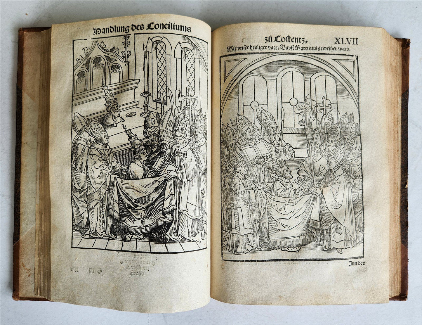 1536 COUNCIL OF CONSTANCE CHRONICLES Ulrich von Richenthal antique ILLUSTRATED