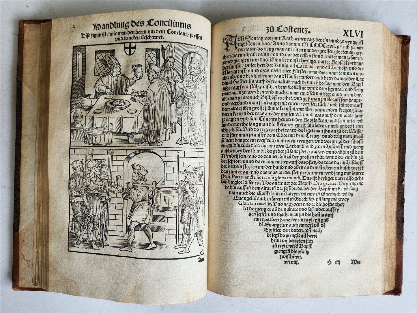 1536 COUNCIL OF CONSTANCE CHRONICLES Ulrich von Richenthal antique ILLUSTRATED
