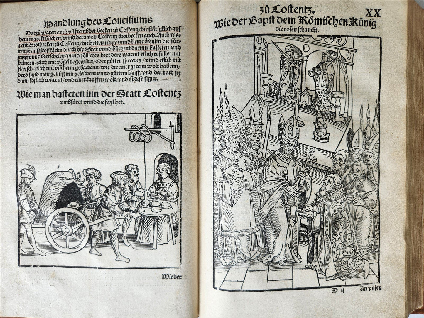 1536 COUNCIL OF CONSTANCE CHRONICLES Ulrich von Richenthal antique ILLUSTRATED