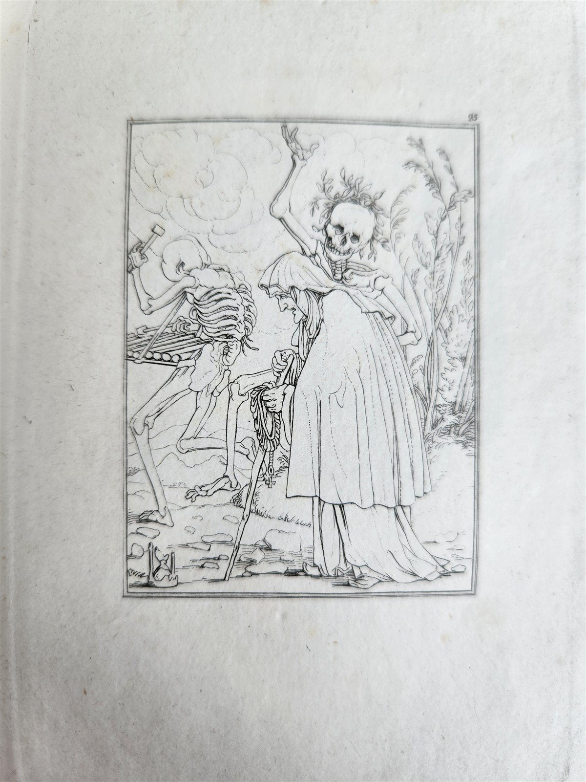 1831 DANCE of DEATH POEM 48 ETCHINGS by HOLBEIN antique Der Todtentanz Bechstein