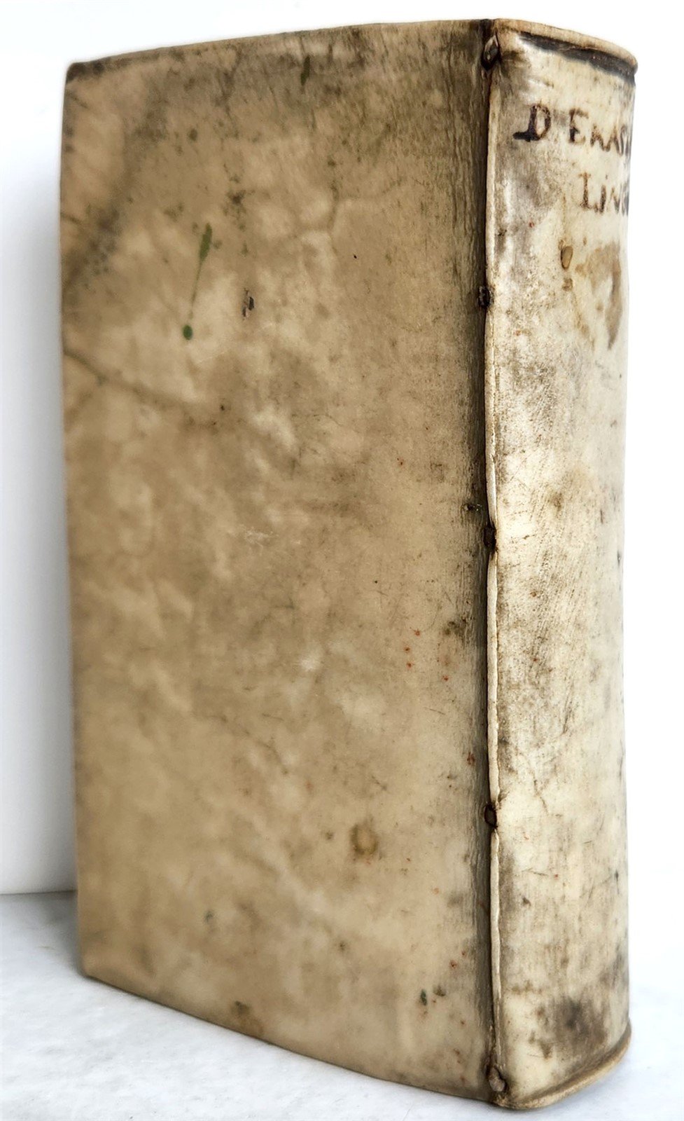 1641 LINGUA by ERASMUS antique VELLUM BINDING 17th CENTURY