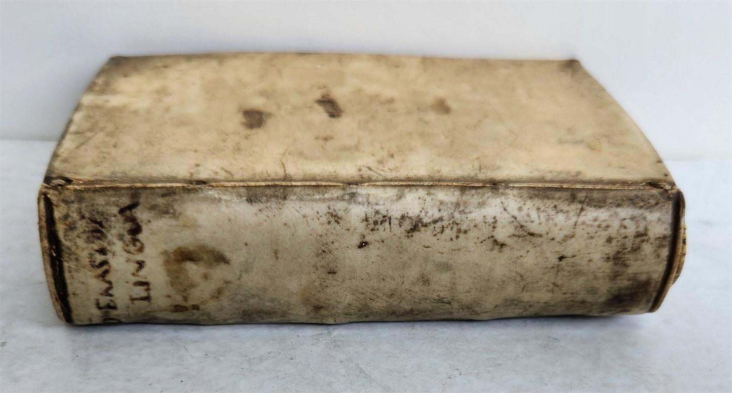 1641 LINGUA by ERASMUS antique VELLUM BINDING 17th CENTURY