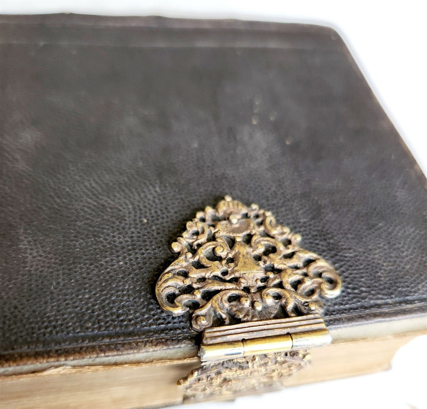 1771 BIBLE in GERMAN STINGRAY BINDING w/SILVER CLASPS antique ILLUSTRATED ZURICH