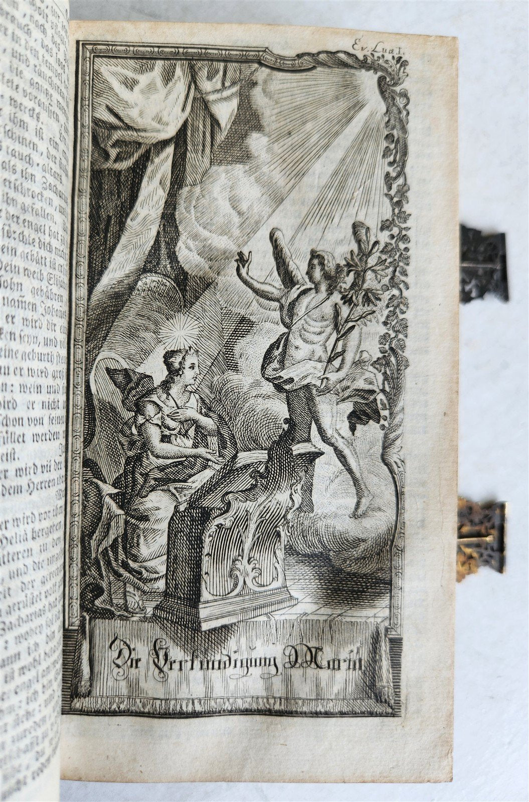 1771 BIBLE in GERMAN STINGRAY BINDING w/SILVER CLASPS antique ILLUSTRATED ZURICH