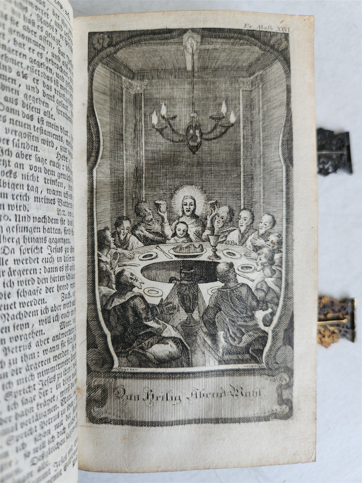 1771 BIBLE in GERMAN STINGRAY BINDING w/SILVER CLASPS antique ILLUSTRATED ZURICH