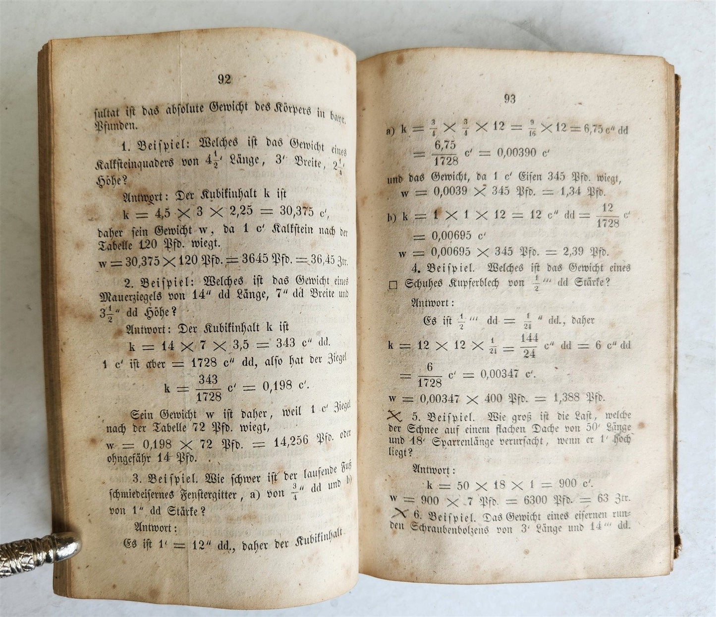 1852 POCKETBOOK for SONE MASONS CARPENTERS FOREMEN antique ILLUSTRATED in GERMAN