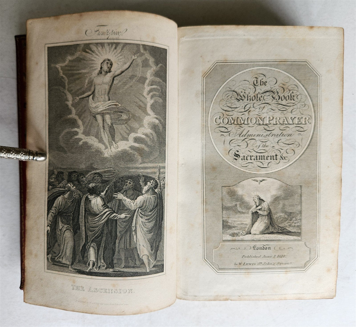 1818 BOOK of COMMON PRAYER antique ORIGINAL BEAUTIFUL BINDING illustrated