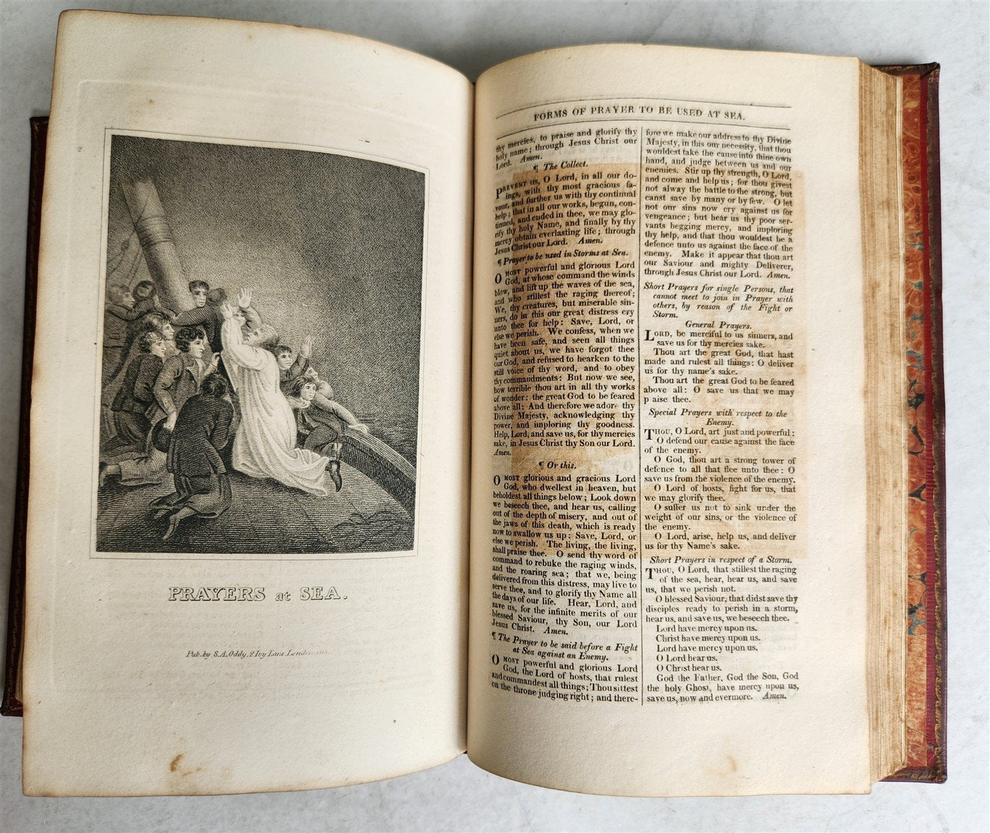 1818 BOOK of COMMON PRAYER antique ORIGINAL BEAUTIFUL BINDING illustrated