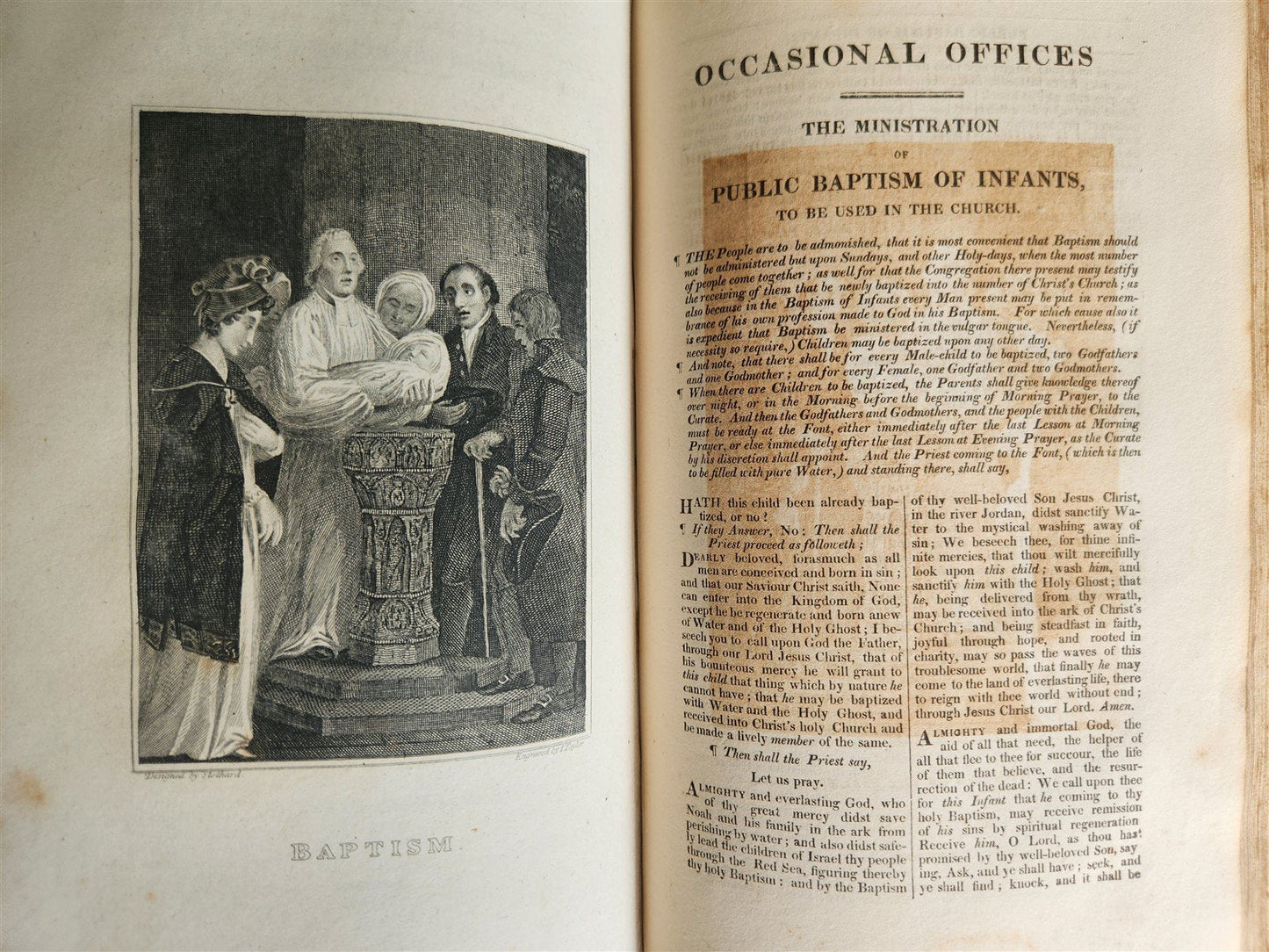 1818 BOOK of COMMON PRAYER antique ORIGINAL BEAUTIFUL BINDING illustrated