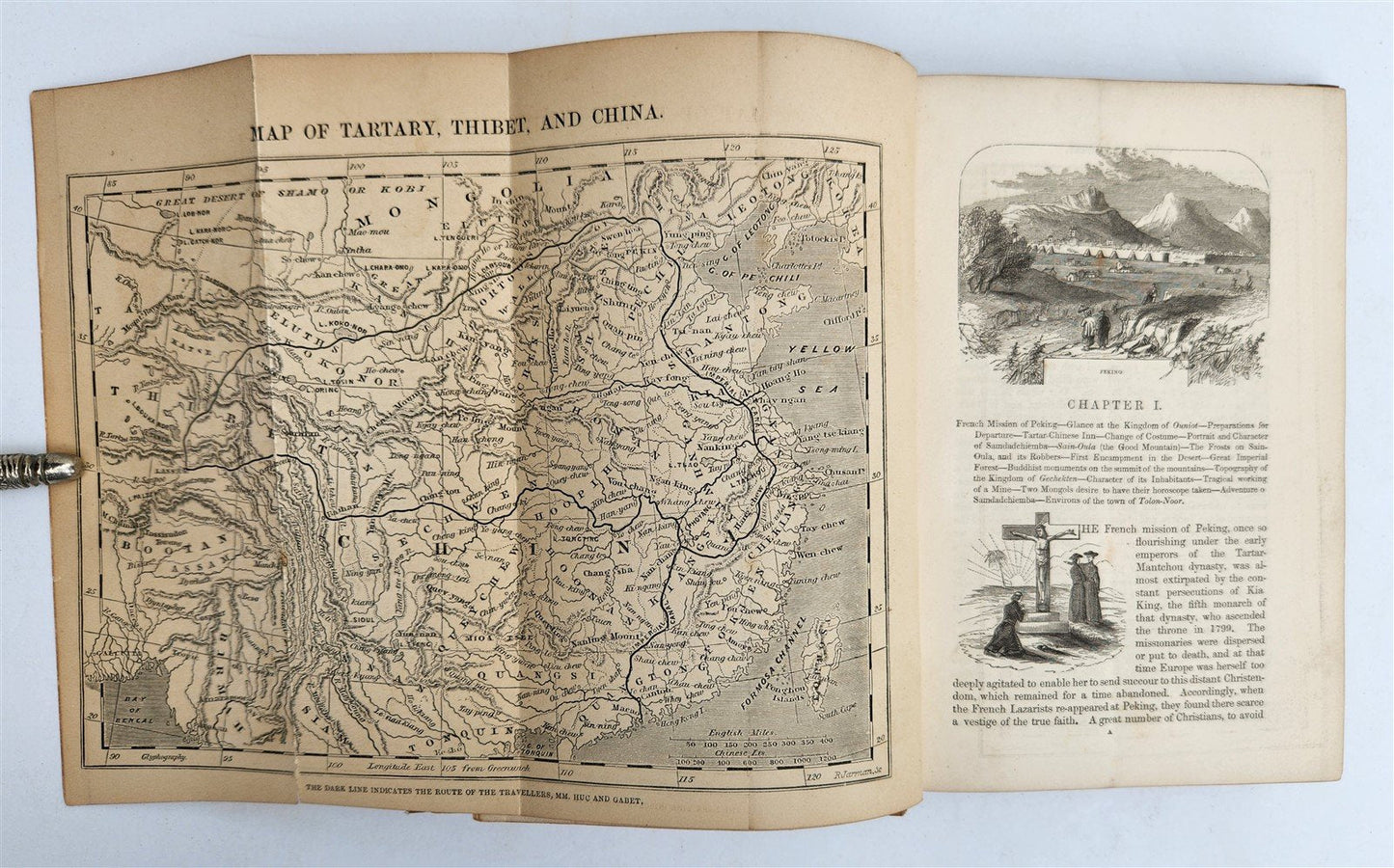 1844 TRAVELS to TARTARY THIBET & CHINA in 1844-46 antique 2 VOLUMES illustrated