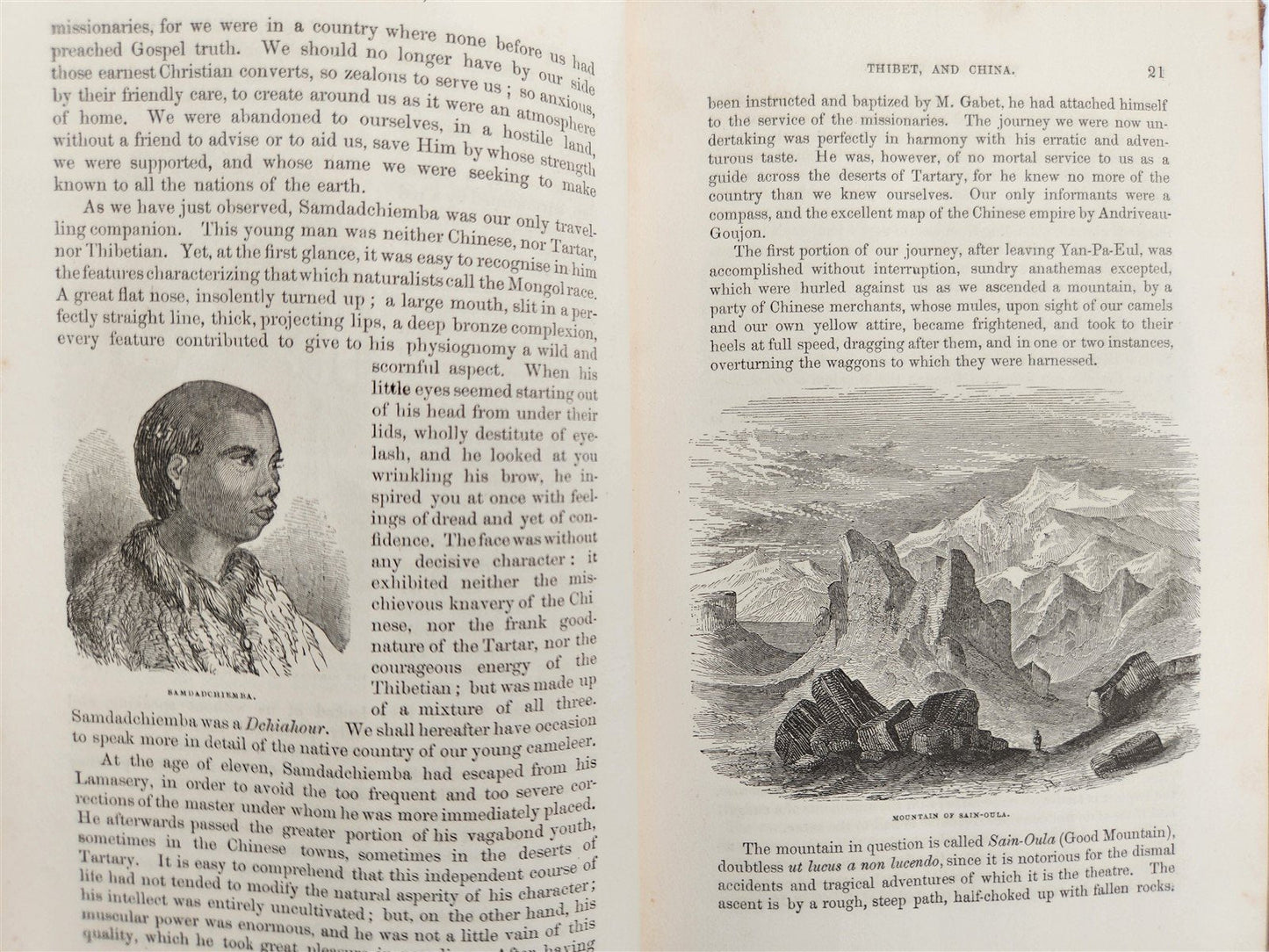1844 TRAVELS to TARTARY THIBET & CHINA in 1844-46 antique 2 VOLUMES illustrated