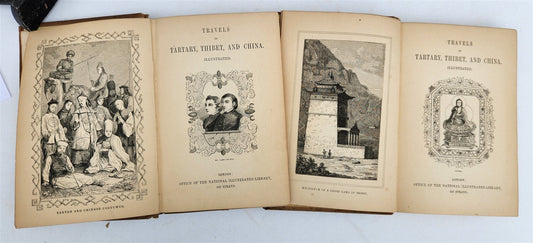 1844 TRAVELS to TARTARY THIBET & CHINA in 1844-46 antique 2 VOLUMES illustrated
