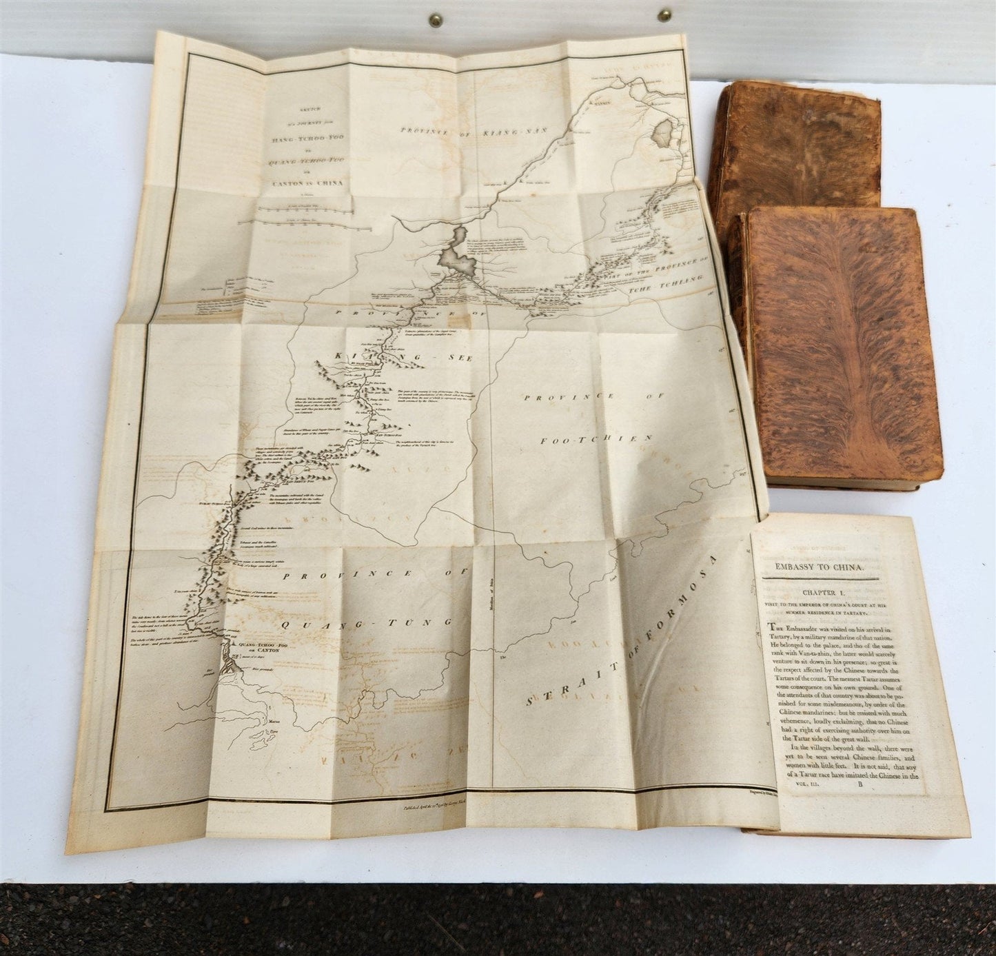 1797 EMBASSY ACCOUNT from KING of GREAT BRITAIN to EMPEROR of CHINA antique 3 v.