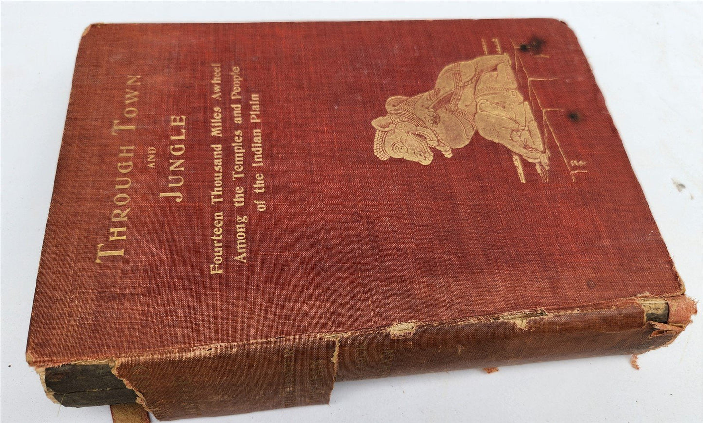1904 Through Town & Jungle 14,000 Miles A-Wheel ... INDIA ILLUSTRATED antique