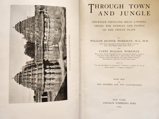 1904 Through Town & Jungle 14,000 Miles A-Wheel ... INDIA ILLUSTRATED antique