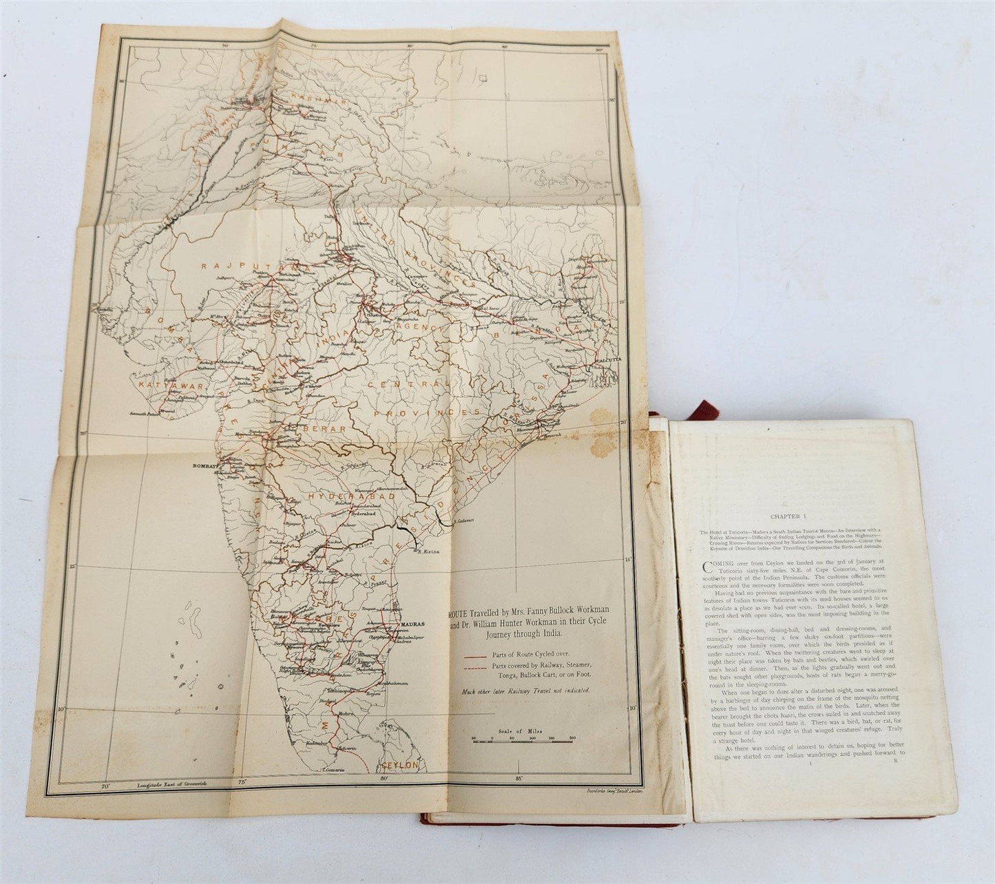 1904 Through Town & Jungle 14,000 Miles A-Wheel ... INDIA ILLUSTRATED antique