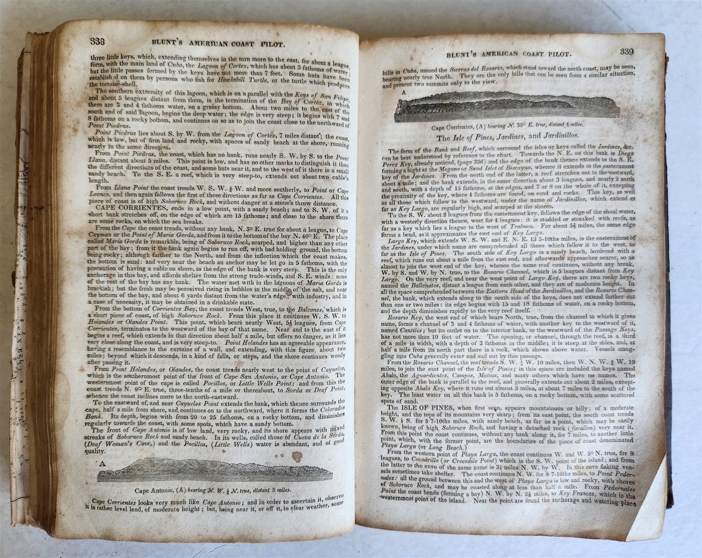 1833 AMERICAN COAST PILOT antique NORTH & SOUTH AMERICA