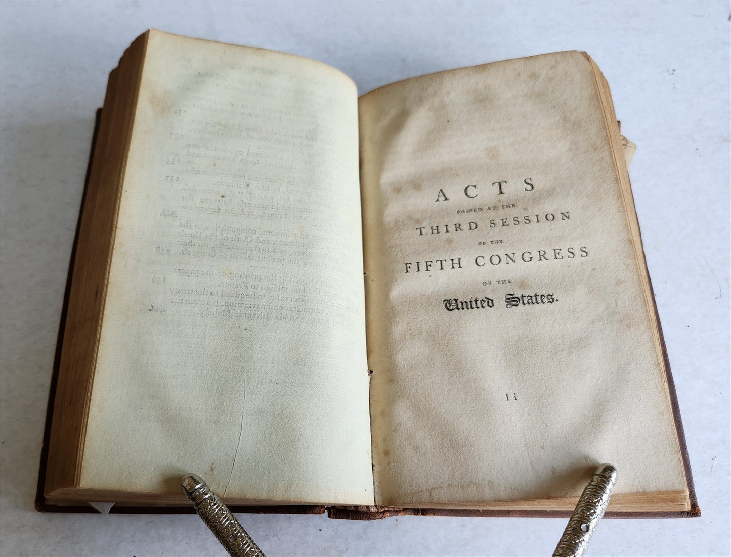 1797 ACTS of FIFTH CONGRESS of UNITED STATES of AMERICA in PHILADELPHIA antique